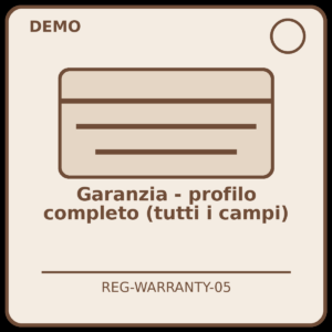 Garanzia - profilo completo (tutti i campi)